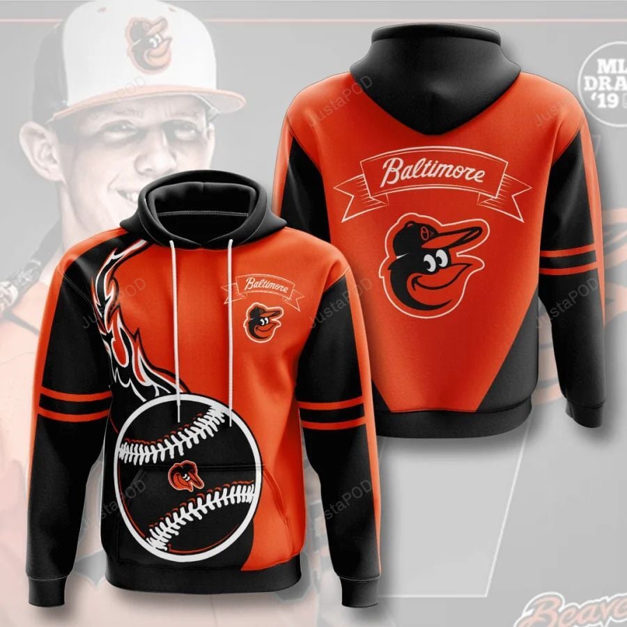 Mlb Baltimore Orioles 3D Hoodie Zip Hoodie Style 07