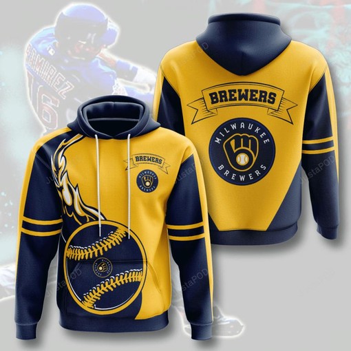 Mlb Milwaukee Brewers 3D Hoodie Zip Hoodie Style 03