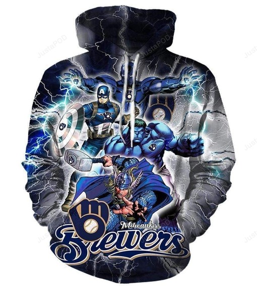 Mlb Milwaukee Brewers 3D Hoodie Zip Hoodie Style 10
