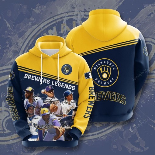 Mlb Milwaukee Brewers 3D Hoodie Zip Hoodie Style 11
