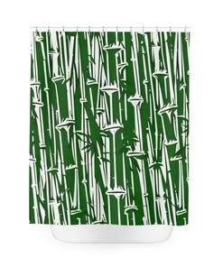 Modern Abstract Art Bamboo Shower Curtain - Stylish and Trendy Bathroom Decor