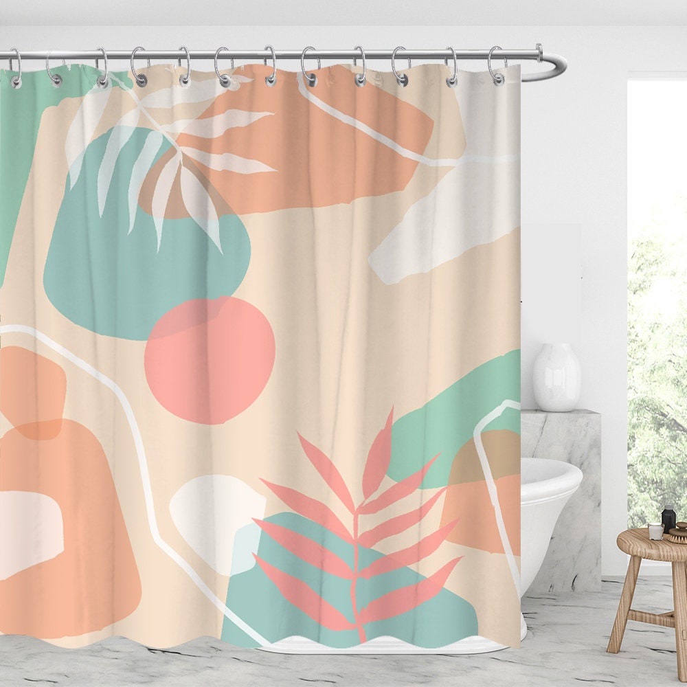 Modern Abstract Shapes Shower Curtain for Graduation or Father's Day Gift