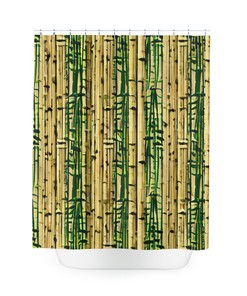 Modern Art Abstract Bamboo Shower Curtain for Bathroom Decor, Fit for SEO