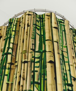 Modern Art Abstract Bamboo Shower Curtain for Bathroom Decor, Fit for SEO