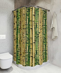 Modern Art Abstract Bamboo Shower Curtain for Bathroom Decor, Fit for SEO
