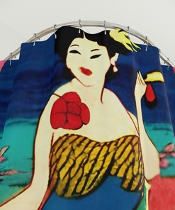 Modern Asian Mermaid Shower Curtain - Home Decor Bathroom Curtain