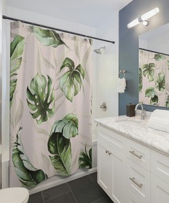 Modern Boho Shower Curtain with Spring and Summer Floral Design