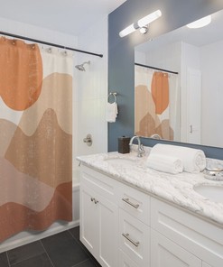 Modern Boho Sun Print Shower Curtain for Stylish Bathroom Decor