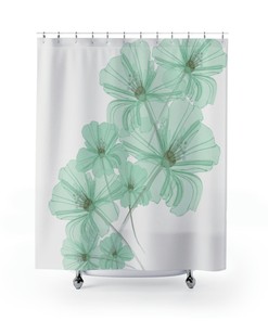 Modern Floral Boho Shower Curtain, Waterproof and Fabric, Stylish Housewarming Gift Bathroom Decoration