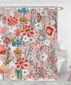 Modern Floral Shower Curtain Waterproof Bathroom Decor