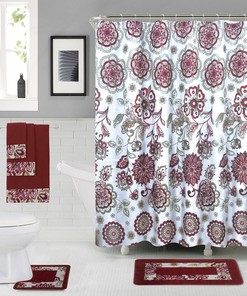 Modern Geometric Shower Curtain Bathroom Decor 