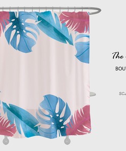 Monstera Shower Curtain with Boho Leaves Design, Customizable Sizes, Perfect for Bathroom Home Decor - Bathroom Curtain