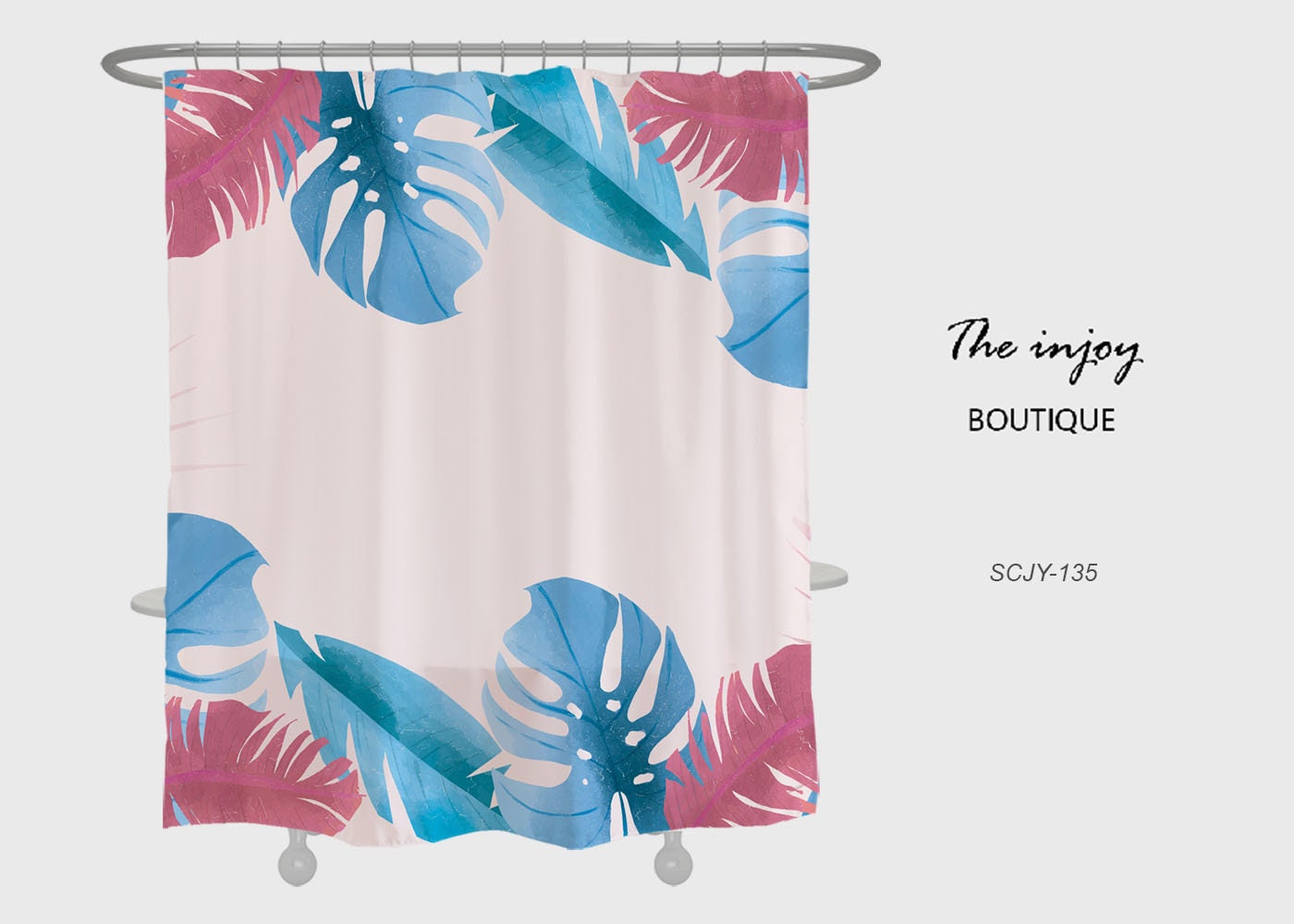 Monstera Shower Curtain with Boho Leaves Design, Customizable Sizes, Perfect for Bathroom Home Decor - Bathroom Curtain