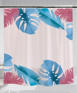 Monstera Shower Curtain with Boho Leaves Design, Customizable Sizes, Perfect for Bathroom Home Decor - Bathroom Curtain