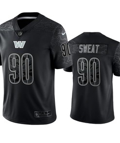 Montez Sweat 90 Washington Commanders Black Reflective Limited Jersey - Men