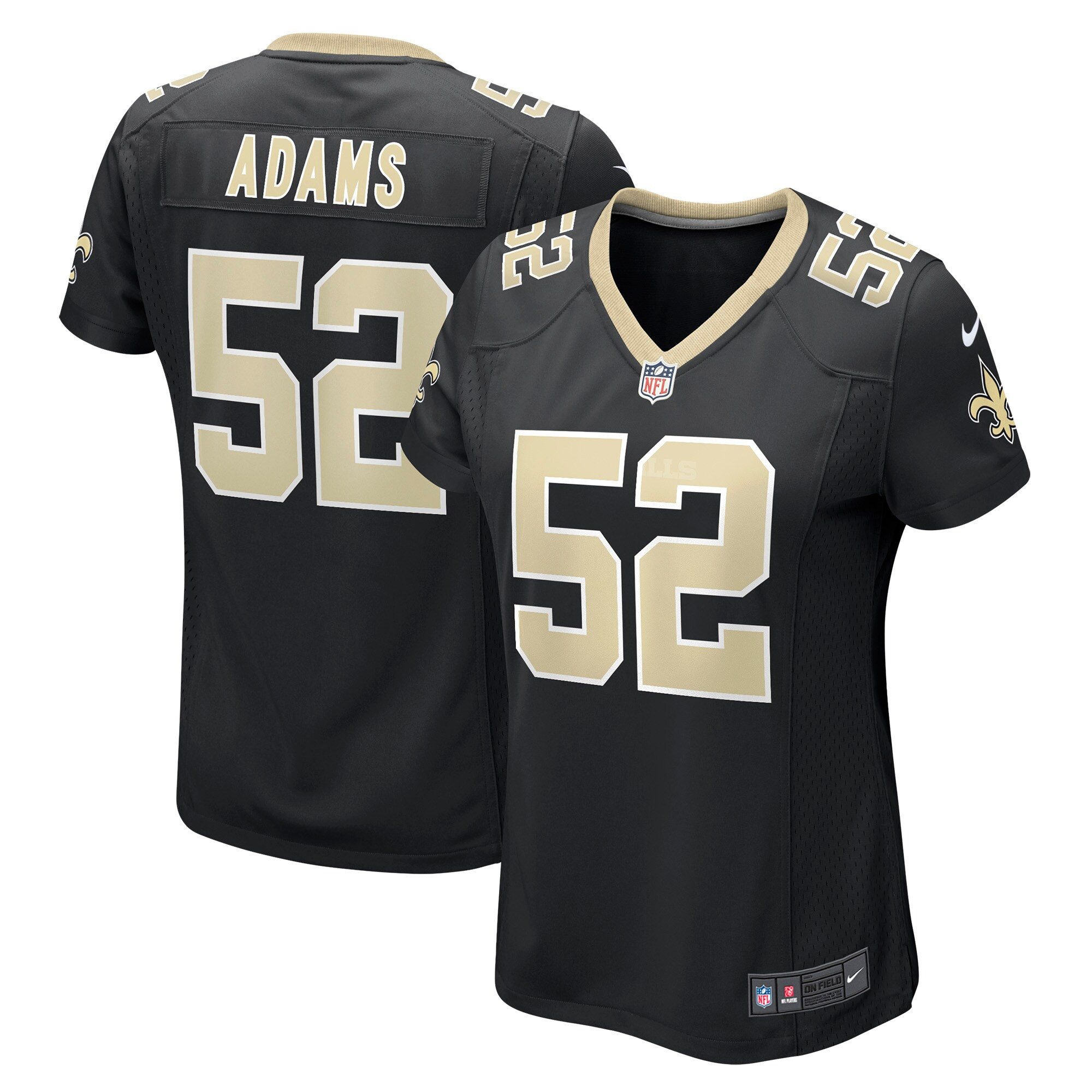 Montravius Adams New Orleans Saints Womens Game Jersey - Black Nfl