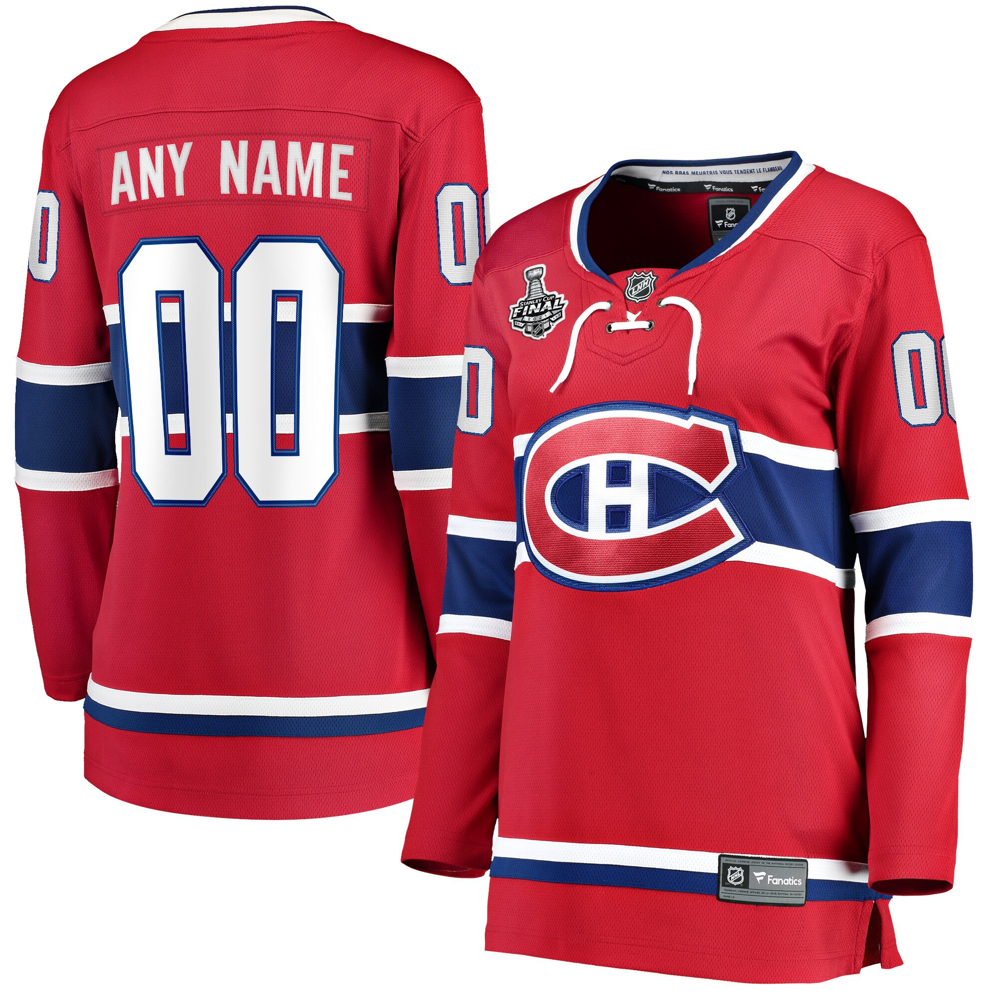 Montreal Canadiens Fanatics Branded Womens Home 2021 Stanley Cup Final Bound Breakaway Custom Jersey - Red Custom Jerseys Nhl
