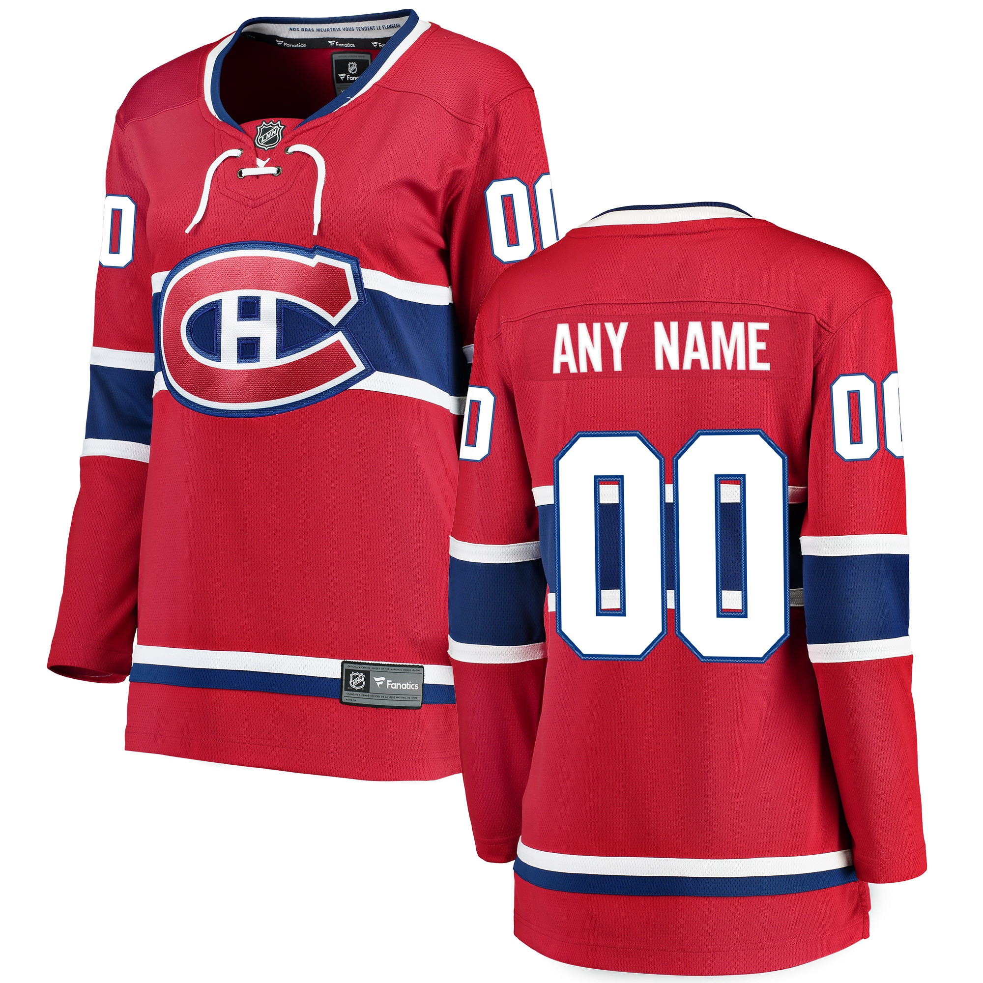 Montreal Canadiens Fanatics Branded Womens Home Breakaway Custom Jersey - Red Custom Jerseys Nhl