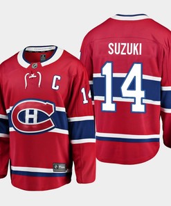 Montreal Canadiens Nick Suzuki 14 2023 Captain Patch Red Jersey Home