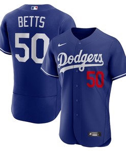 Mookie Betts 50 Los Angeles Dodgers Alternate Player Elite Jersey - Navy