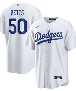 Mookie Betts 50 Los Angeles Dodgers Home Player Name Men Jersey - White Jersey