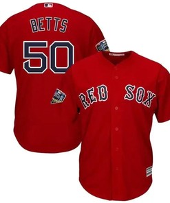 Mookie Betts Boston Red Sox 2018 World Series Cool Base Player Jersey - Scarlet