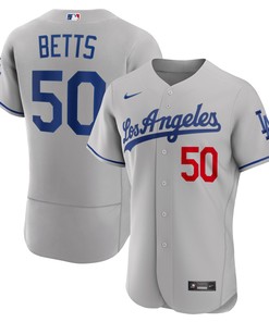 Mookie Betts Los Angeles Dodgers Away Authentic Player Jersey - Gray Mlb Ver 1