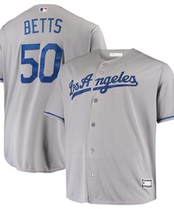 Mookie Betts Los Angeles Dodgers Big And Tall Replica Player Jersey Gray Mlb