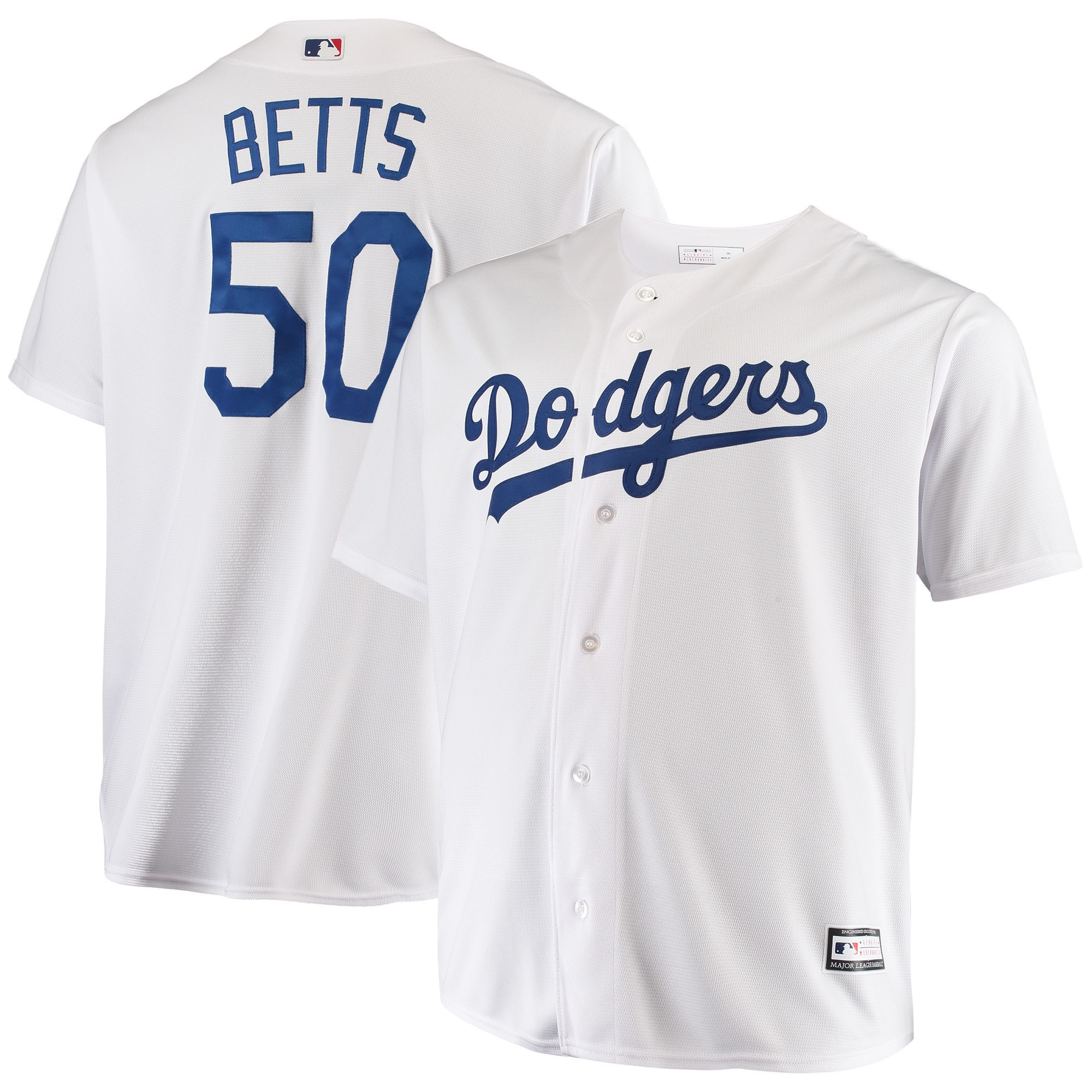 Mookie Betts Los Angeles Dodgers Big And Tall Replica Player Jersey White Mlb