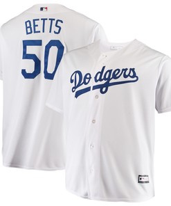 Mookie Betts Los Angeles Dodgers Big And Tall Replica Player Jersey White Mlb