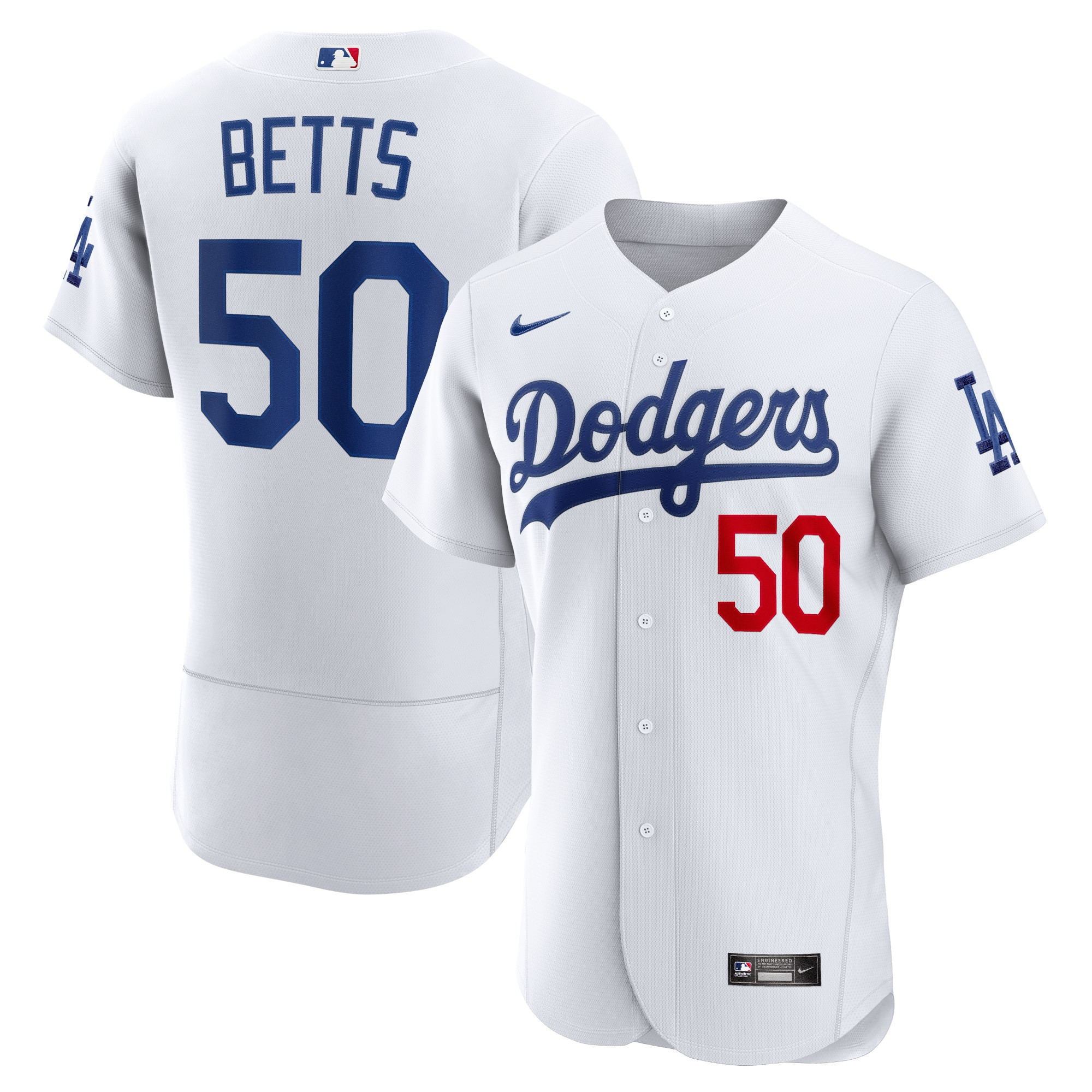 Mookie Betts Los Angeles Dodgers Home Authentic Player Jersey White Mlb