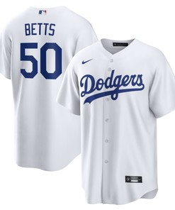Mookie Betts Los Angeles Dodgers Home Replica Player Name Jersey White Mlb