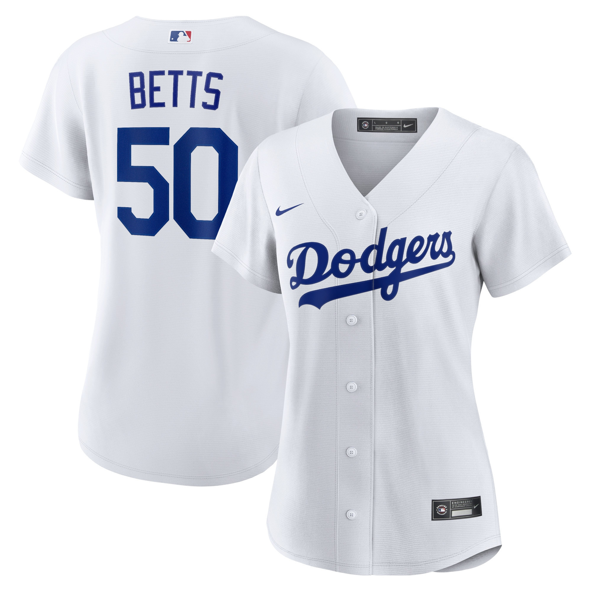 Mookie Betts Los Angeles Dodgers Womens Home Replica Player Jersey White Mlb