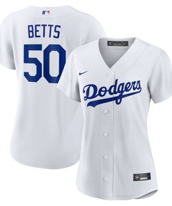 Mookie Betts Los Angeles Dodgers Womens Home Replica Player Jersey White Mlb