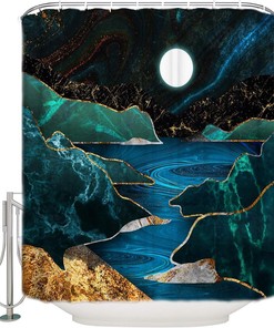 Moon Mountain Shower Curtain - Nature Bathroom Decor