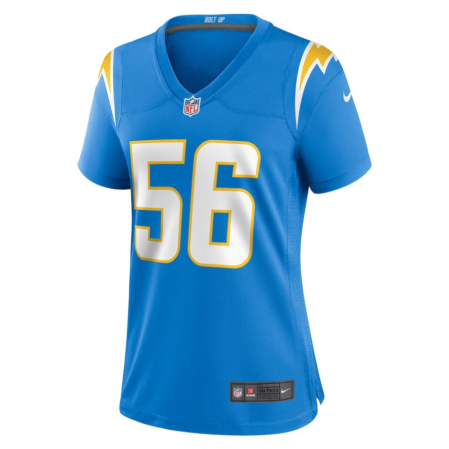 Morgan Fox Los Angeles Chargers Women's Player Game Jersey - Powder Blue