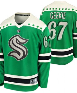 Morgan Geekie 67 Seattle Kraken Green 2022 St. Patrick Jersey Jersey