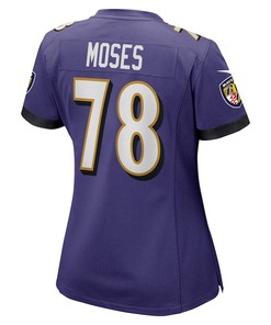 Morgan Moses 78 Baltimore Ravens Women's Game Player Jersey - Purple