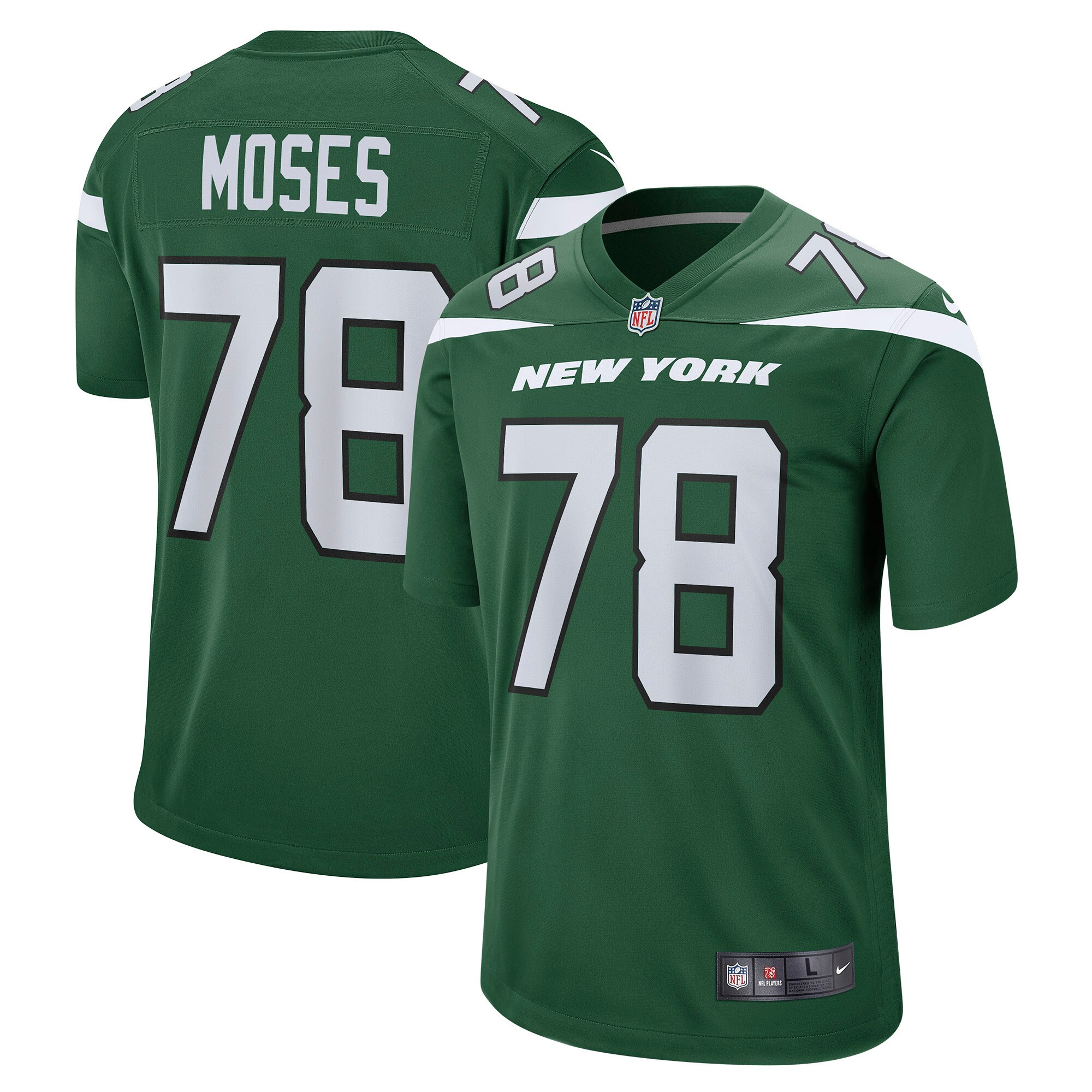 Morgan Moses New York Jets Game Jersey - Gotham Green Nfl