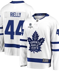 Morgan Rielly 44 Toronto Maple Leafs Stanley Cup 2023 Playoffs Patch Away Breakaway Men Jersey - White