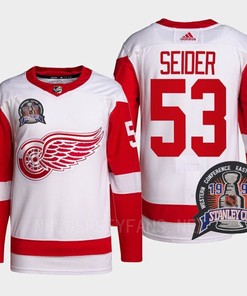 Moritz Seider 53 25th Anniversary Detroit Red Wings Red Jersey