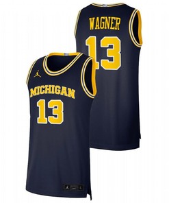 Moritz Wagner 13 Michigan Wolverines 2023 Basketball Dri-FIT Swingman Men Jersey - Navy