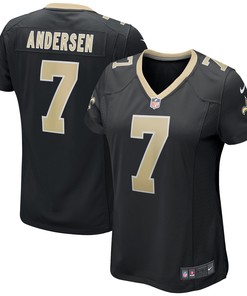 Morten Andersen New Orleans Saints Womens Game Retired Player Jersey - Black Nfl