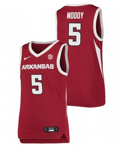 Moses Moody 5 Arkansas Razorbacks 2023 Team Basketball Youth Jersey - Cardinal