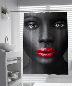 Mount Kilimanjaro Africa Curtain with Elephant and Giraffe Art for Fun and Unique Shower Curtain