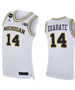 Moussa Diabate 14 Michigan Wolverines 2022-23 Uniform Jersey College Basketball White