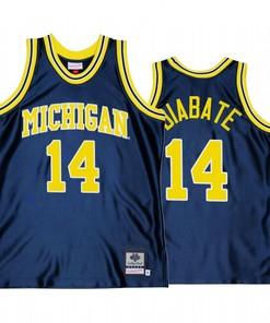 Moussa Diabate 14 Michigan Wolverines Throwback Jersey College Basketball Navy