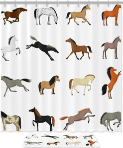 Multi Size Animal Print Shower Curtain for Bathtub Bathroom Decor