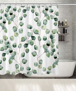 Multi-Size Eucalyptus Leaves Shower Curtain - Home Decor Bathroom Curtain
