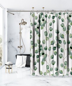 Multi-Size Eucalyptus Leaves Shower Curtain - Home Decor Bathroom Curtain